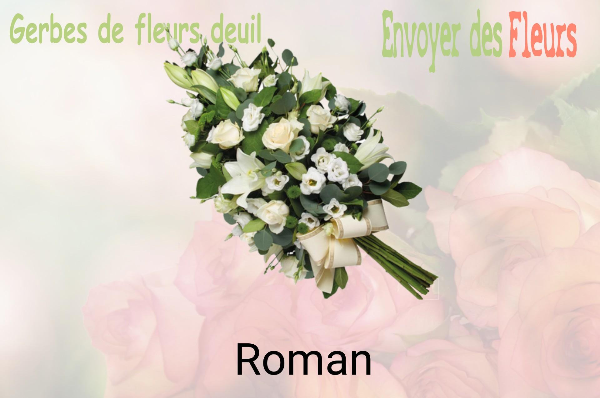 Gerbe de fleurs de deuil livrée à Roman